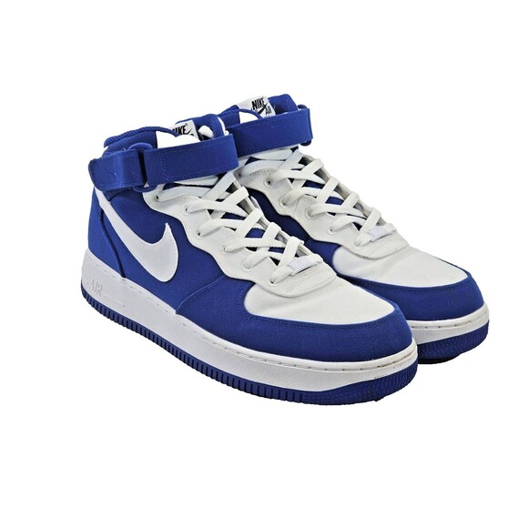 ALK Men's 10.5 Nike Air Force 1 High Royal Blue Inverse Full Canvas Sneakers EUC - Picture 1 of 10